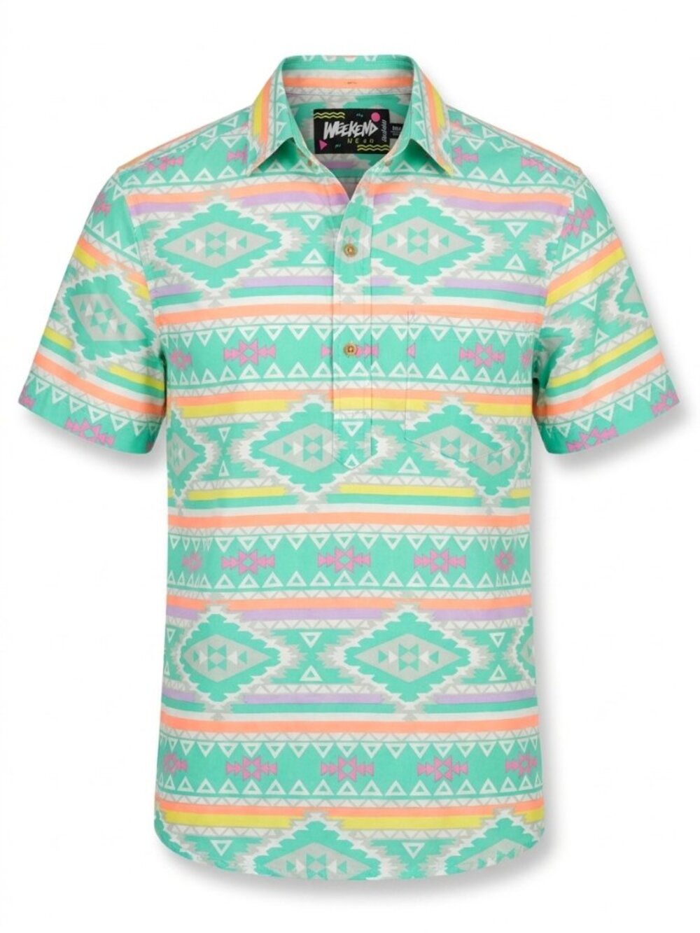 Chubbies The Nutter En Fuegos Popover Shirt | Aztec Serape Print | S